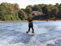 Johnny Lozza up on skis